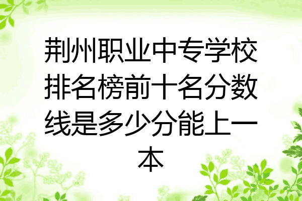 荆州职业中专学校排名榜前十名分数线是多少分能上一本
