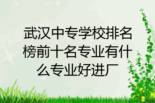 武汉中专学校排名榜前十名专业有什么专业好进厂