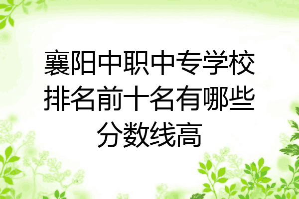 襄阳中职中专学校排名前十名有哪些分数线高