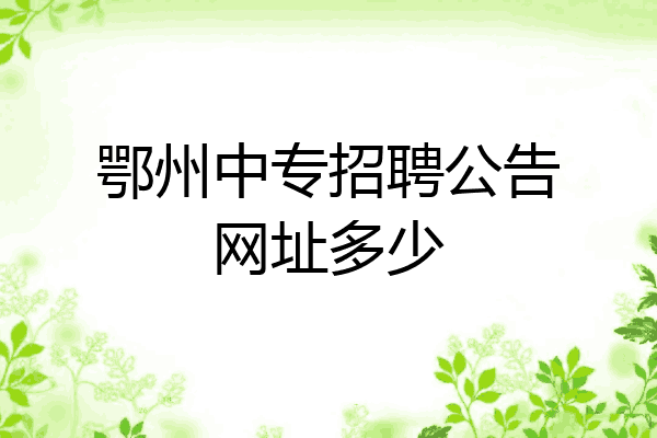 鄂州中专招聘公告网址多少
