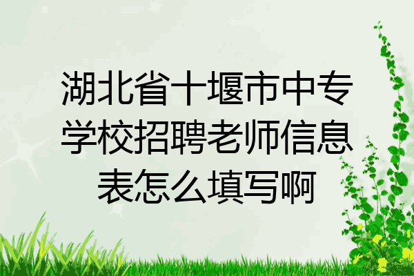 湖北省十堰市中专学校招聘老师信息表怎么填写啊