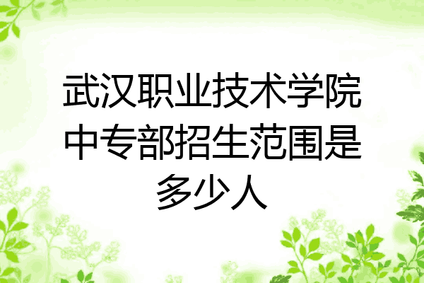 武汉职业技术学院中专部招生范围是多少人