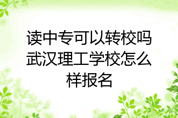 读中专可以转校吗武汉理工学校怎么样报名