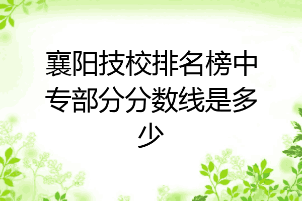 襄阳技校排名榜中专部分分数线是多少