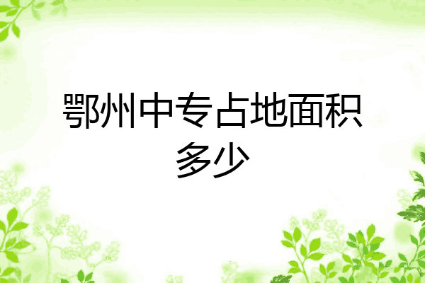 鄂州中专占地面积多少
