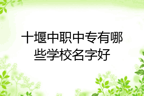 十堰中职中专有哪些学校名字好