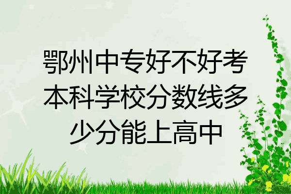 鄂州中专好不好考本科学校分数线多少分能上高中
