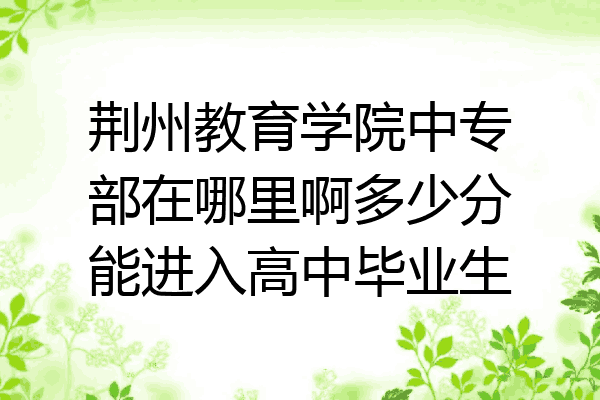荆州教育学院中专部在哪里啊多少分能进入高中毕业生