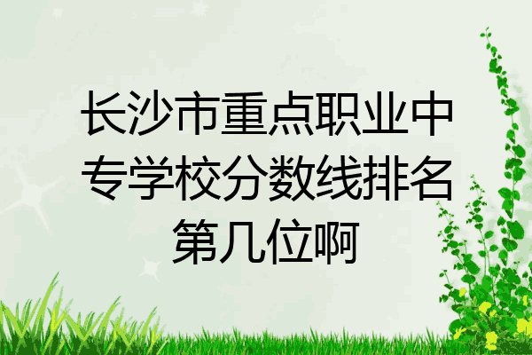 长沙市重点职业中专学校分数线排名第几位啊