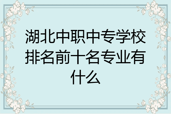 湖北中职中专学校排名前十名专业有什么