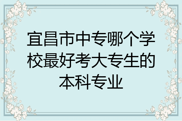 宜昌市中专哪个学校最好考大专生的本科专业