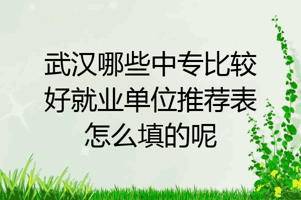 武汉哪些中专比较好就业单位推荐表怎么填的呢