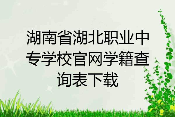 湖南省湖北职业中专学校官网学籍查询表下载