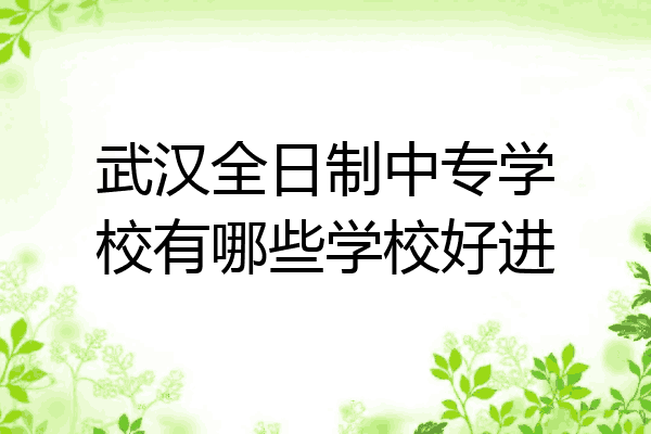 武汉全日制中专学校有哪些学校好进