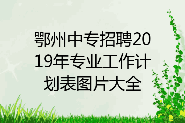 鄂州中专招聘2019年专业工作计划表图片大全