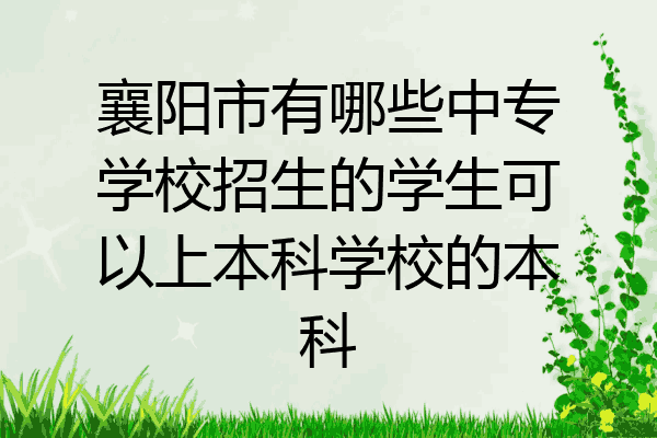 襄阳市有哪些中专学校招生的学生可以上本科学校的本科