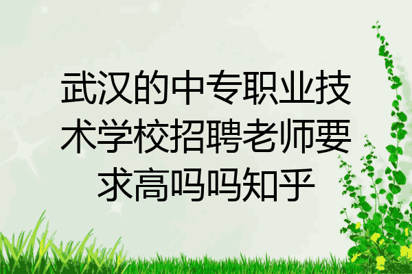 武汉的中专职业技术学校招聘老师要求高吗吗知乎