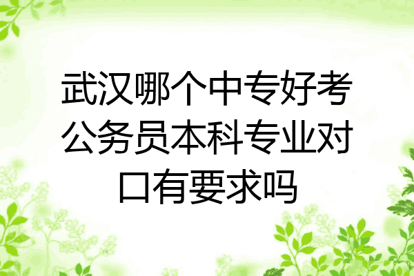 武汉哪个中专好考公务员本科专业对口有要求吗