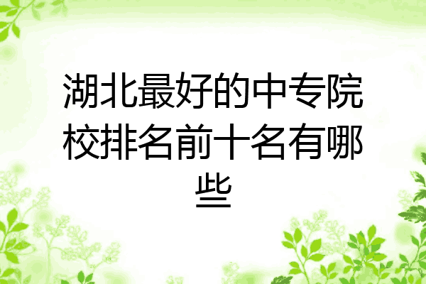 湖北最好的中专院校排名前十名有哪些