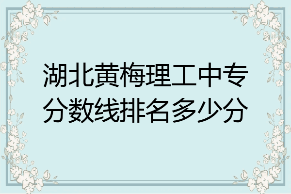 湖北黄梅理工中专分数线排名多少分