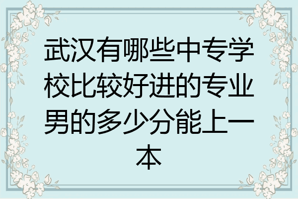 武汉有哪些中专学校比较好进的专业男的多少分能上一本
