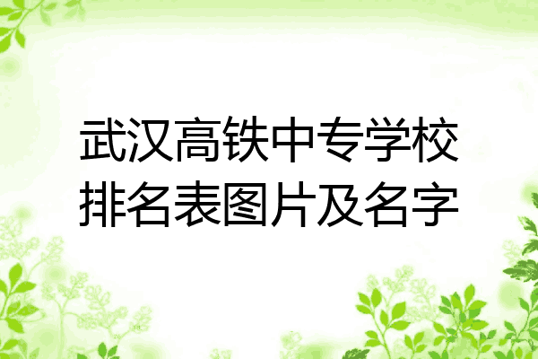 武汉高铁中专学校排名表图片及名字