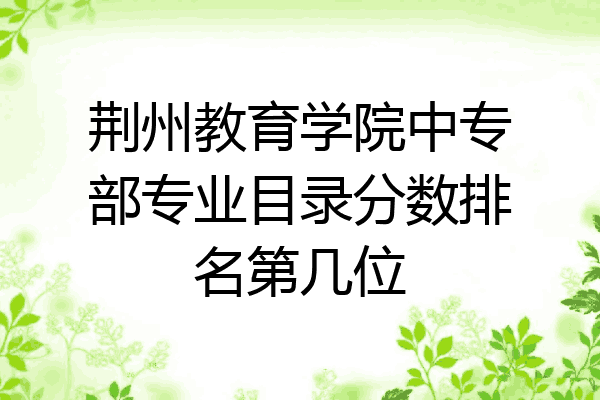 荆州教育学院中专部专业目录分数排名第几位
