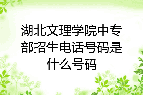 湖北文理学院中专部招生电话号码是什么号码