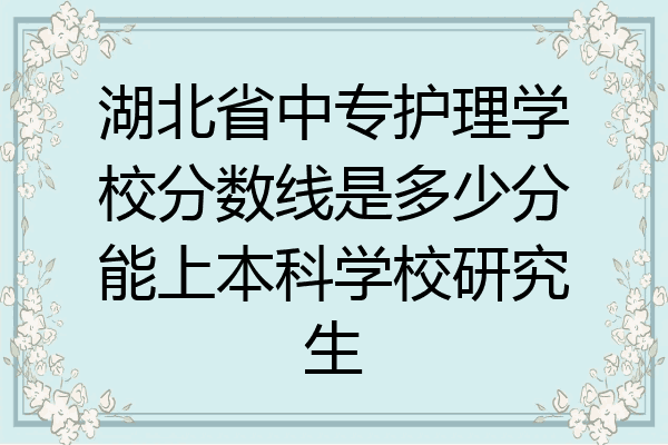 湖北省中专护理学校分数线是多少分能上本科学校研究生