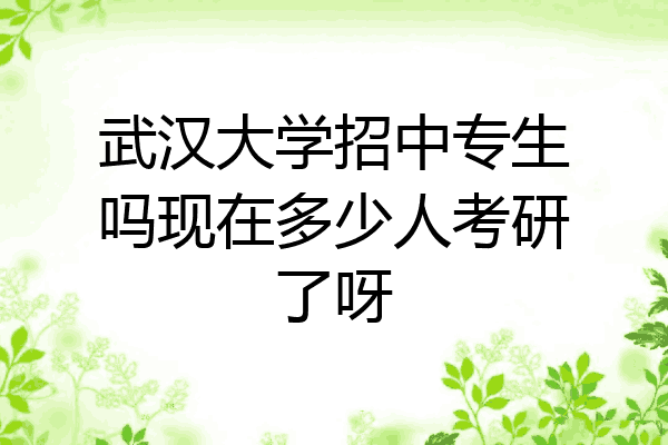 武汉大学招中专生吗现在多少人考研了呀