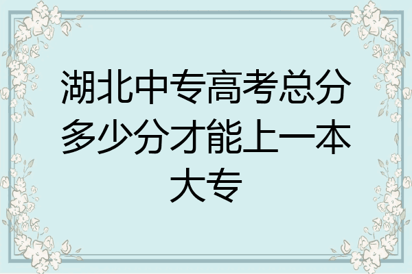 湖北中专高考总分多少分才能上一本大专