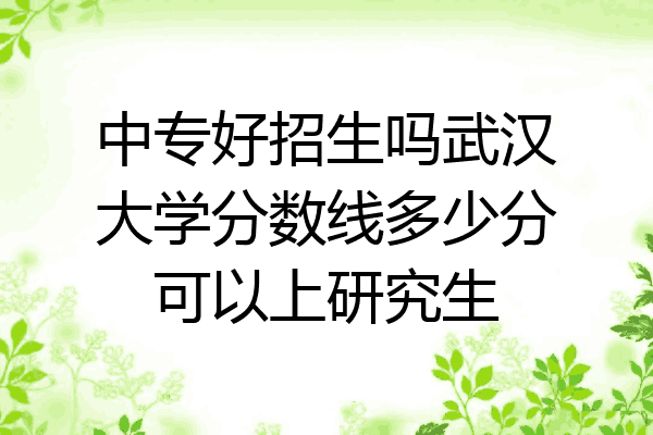 中专好招生吗武汉大学分数线多少分可以上研究生