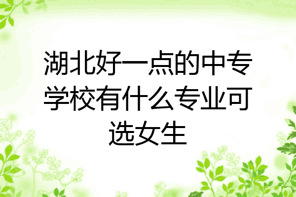 湖北好一点的中专学校有什么专业可选女生