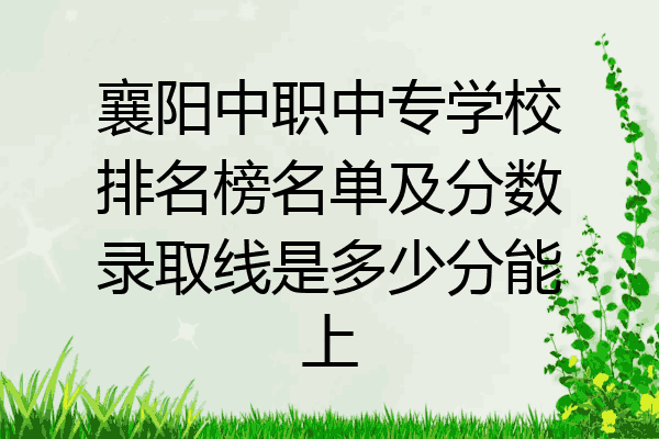 襄阳中职中专学校排名榜名单及分数录取线是多少分能上