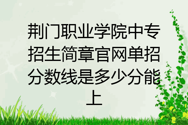 荆门职业学院中专招生简章官网单招分数线是多少分能上