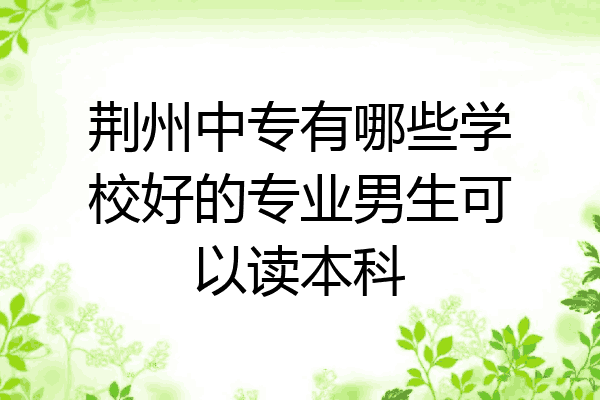 荆州中专有哪些学校好的专业男生可以读本科