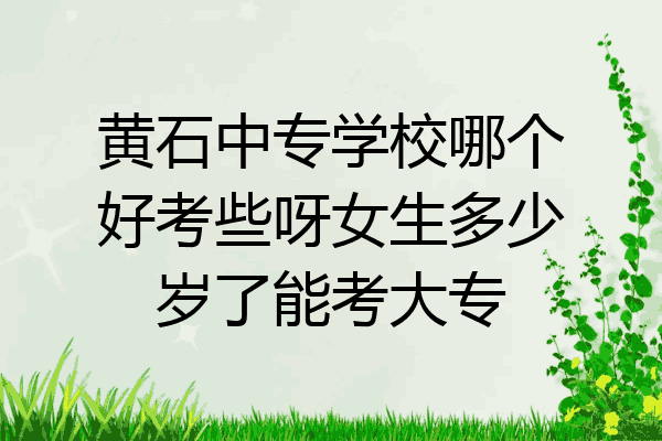 黄石中专学校哪个好考些呀女生多少岁了能考大专