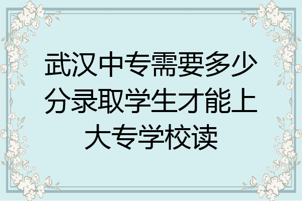 武汉中专需要多少分录取学生才能上大专学校读