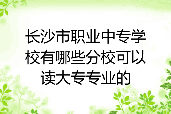 长沙市职业中专学校有哪些分校可以读大专专业的