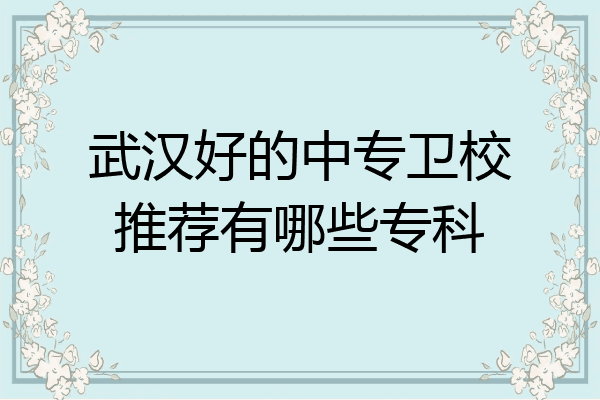 武汉好的中专卫校推荐有哪些专科