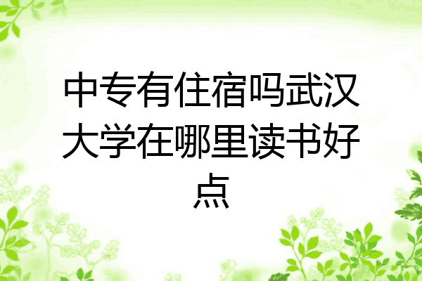 中专有住宿吗武汉大学在哪里读书好点