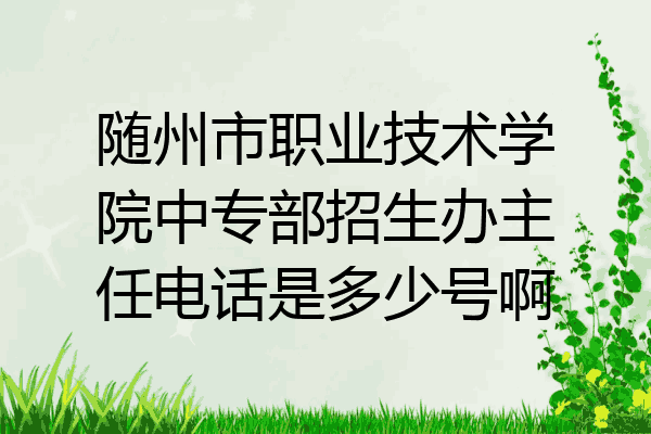 随州市职业技术学院中专部招生办主任电话是多少号啊