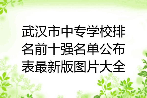 武汉市中专学校排名前十强名单公布表最新版图片大全