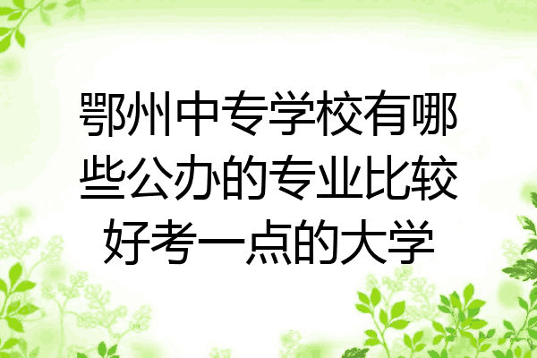 鄂州中专学校有哪些公办的专业比较好考一点的大学