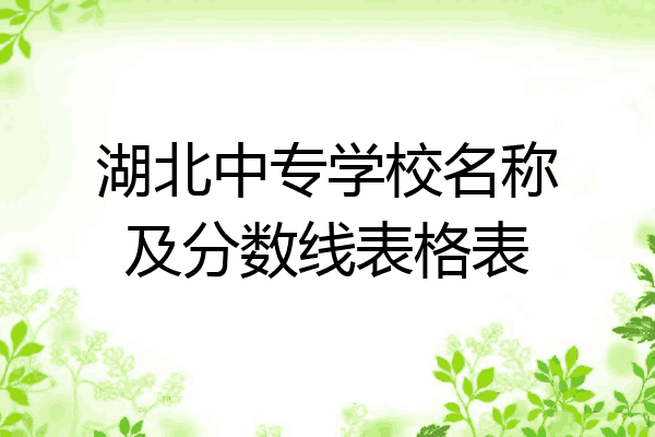 湖北中专学校名称及分数线表格表