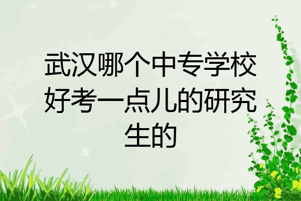 武汉哪个中专学校好考一点儿的研究生的