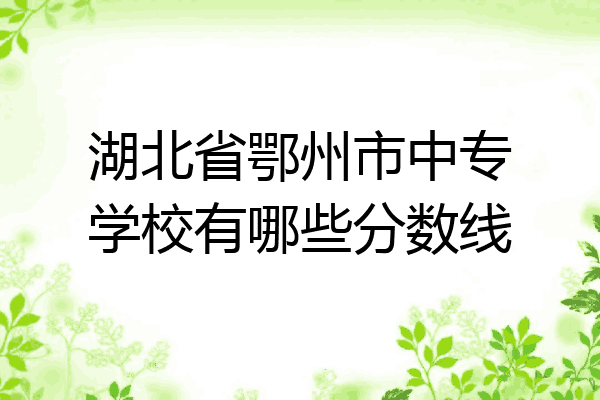 湖北省鄂州市中专学校有哪些分数线