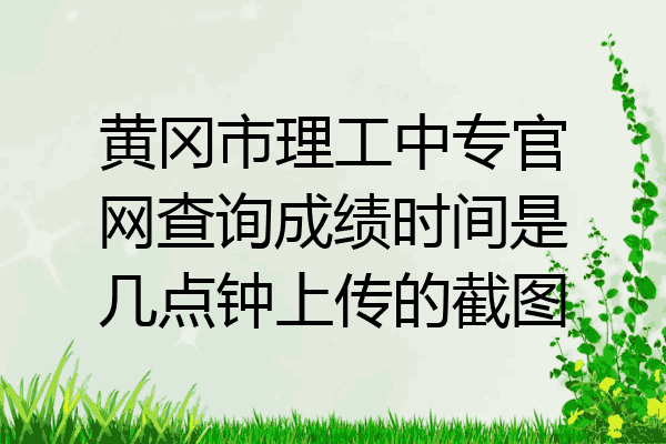 黄冈市理工中专官网查询成绩时间是几点钟上传的截图
