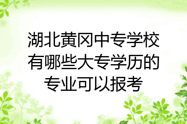 湖北黄冈中专学校有哪些大专学历的专业可以报考
