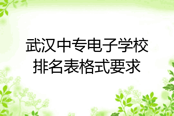 武汉中专电子学校排名表格式要求